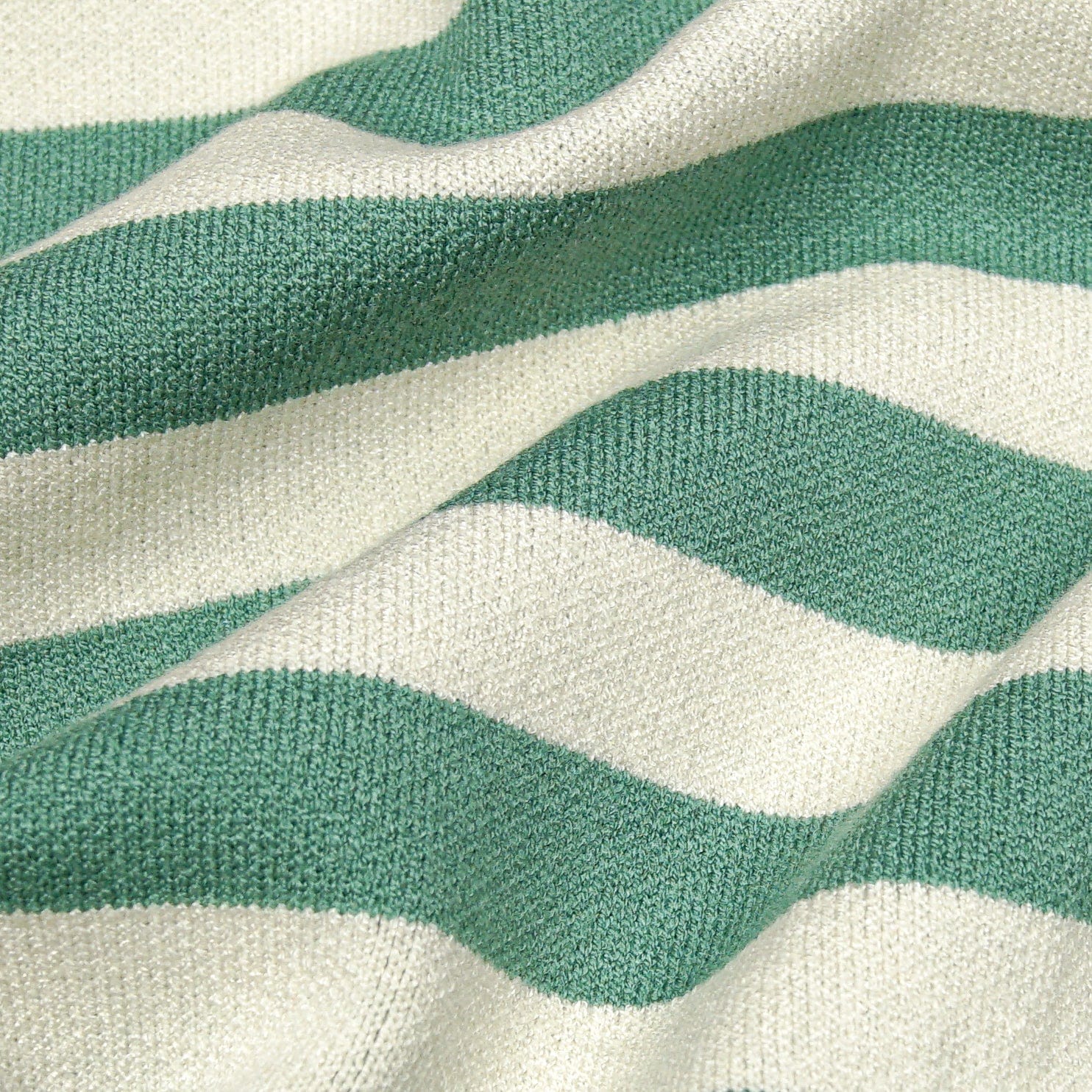 SOF Premium Striped Logo Knit Tee in sage and cream - State Of Flux - State Of Flux