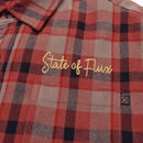 SOF Quilted Flannel Overshirt in khaki and red - State Of Flux - State Of Flux