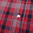 SOF Quilted Flannel Overshirt in khaki and red - State Of Flux - State Of Flux