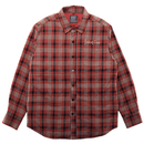 SOF Quilted Flannel Overshirt in khaki and red - State Of Flux - State Of Flux