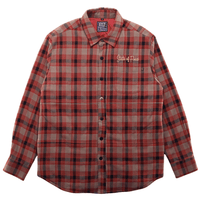 SOF Quilted Flannel Overshirt in khaki and red - State Of Flux - State Of Flux
