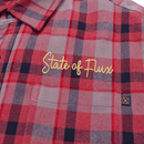 SOF Quilted Flannel Overshirt in khaki and red - State Of Flux - State Of Flux