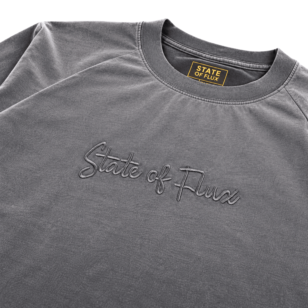 SOF Watermark Script Tee in gradient grey - State Of Flux - State Of Flux