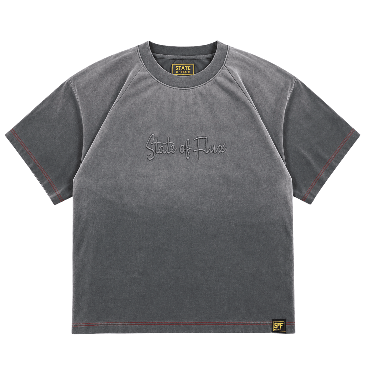 SOF Watermark Script Tee in gradient grey - State Of Flux - State Of Flux