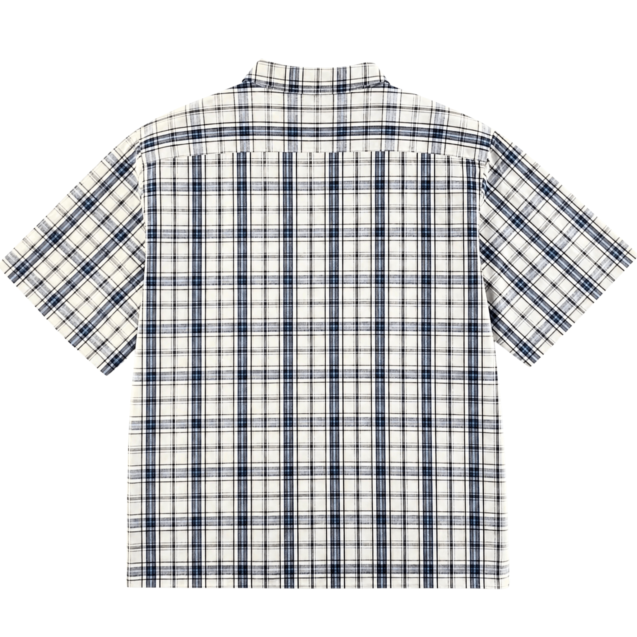 Springdale Short-sleeve Button-up Shirt in egret and blue - Dickies - State Of Flux