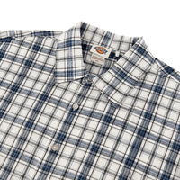 Springdale Short-sleeve Button-up Shirt in egret and blue - Dickies - State Of Flux