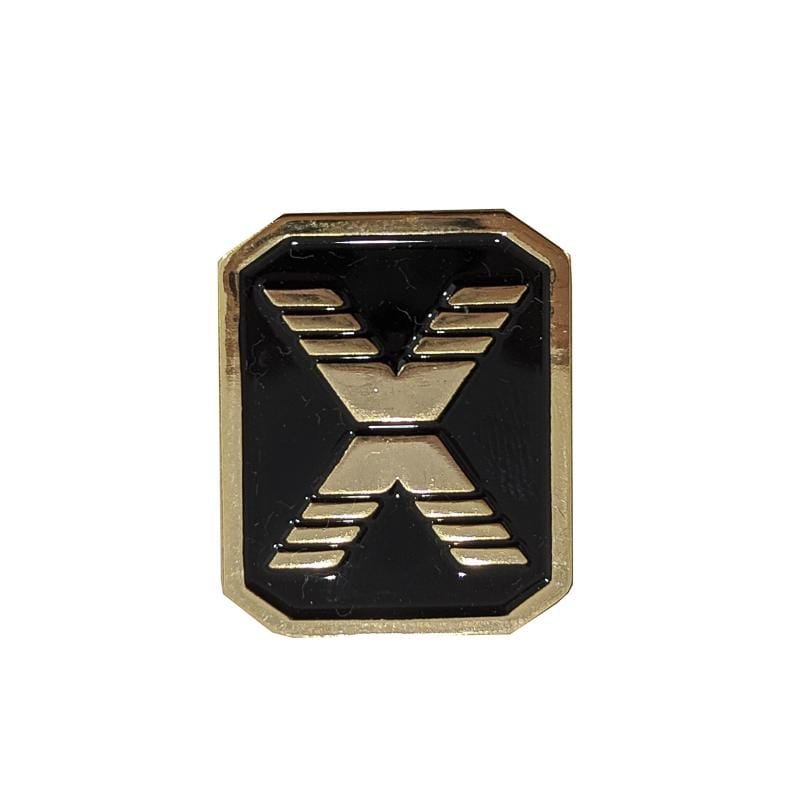 State Of Flux Logo Pin in black and gold