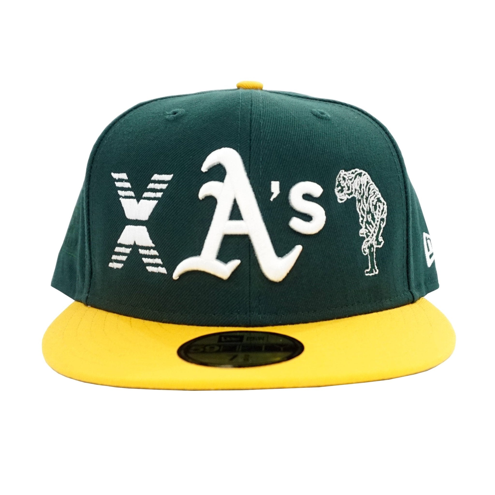 State Of Flux X New Era Oakland Athletics 59Fifty Fitted Hat in green and yellow
