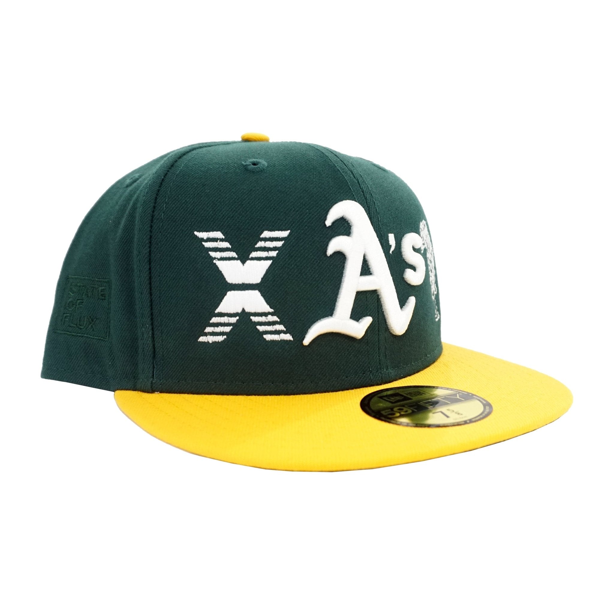 State Of Flux X New Era Oakland Athletics 59Fifty Fitted Hat in green and yellow - State Of Flux - State Of Flux