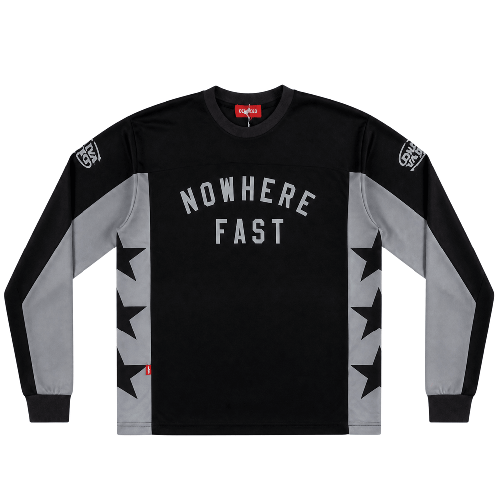 Static Long-sleeve Mesh Jersey in black