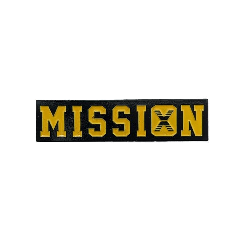 Still On A Mission Pin in yellow and black