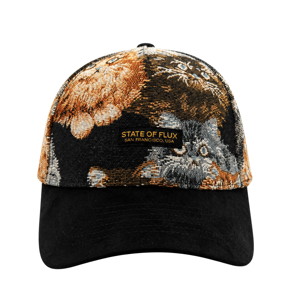 Stop Cattin’ Strapback Hat in tan and black
