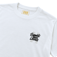 Support Your Locals Tee in white - State Of Flux - State Of Flux