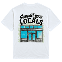 Support Your Locals Tee in white - State Of Flux - State Of Flux