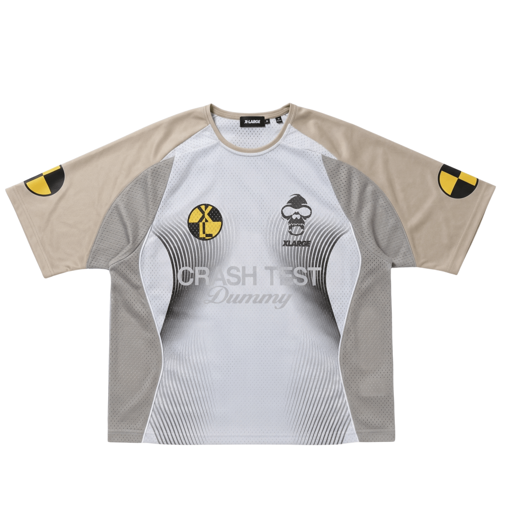 Team Short-sleeve Moto Jersey in beige and white
