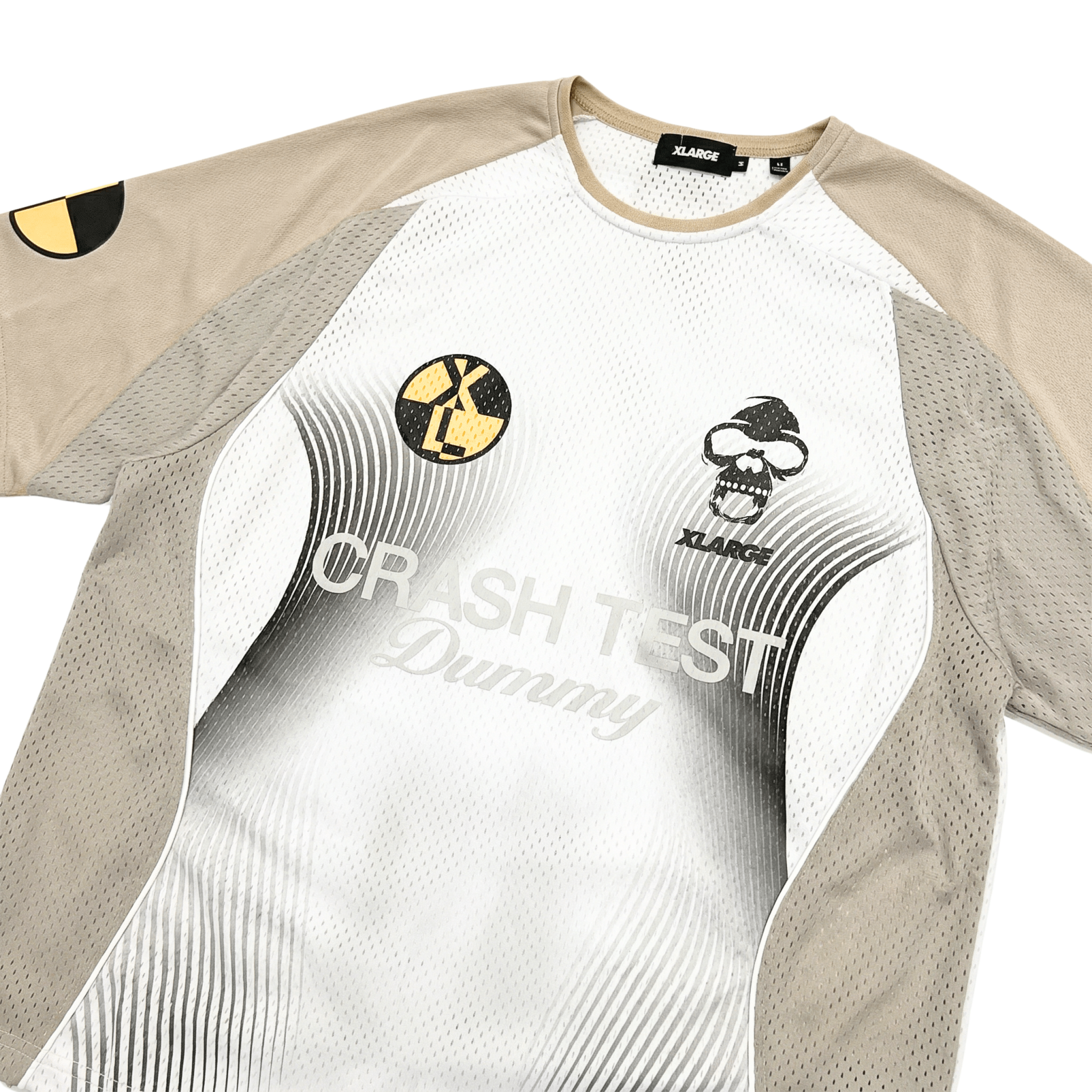 Team Short-sleeve Moto Jersey in beige and white