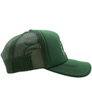 The Workshop Trucker Hat in forest green and lavender - State Of Flux - State Of Flux