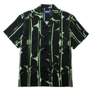 Thorn Short - sleeve Souvenir Shirt in black and bright green - Devá States - State Of Flux