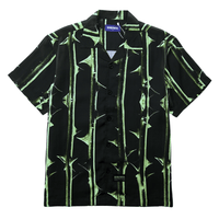 Thorn Short - sleeve Souvenir Shirt in black and bright green - Devá States - State Of Flux