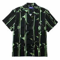 Thorn Short - sleeve Souvenir Shirt in black and bright green - Devá States - State Of Flux