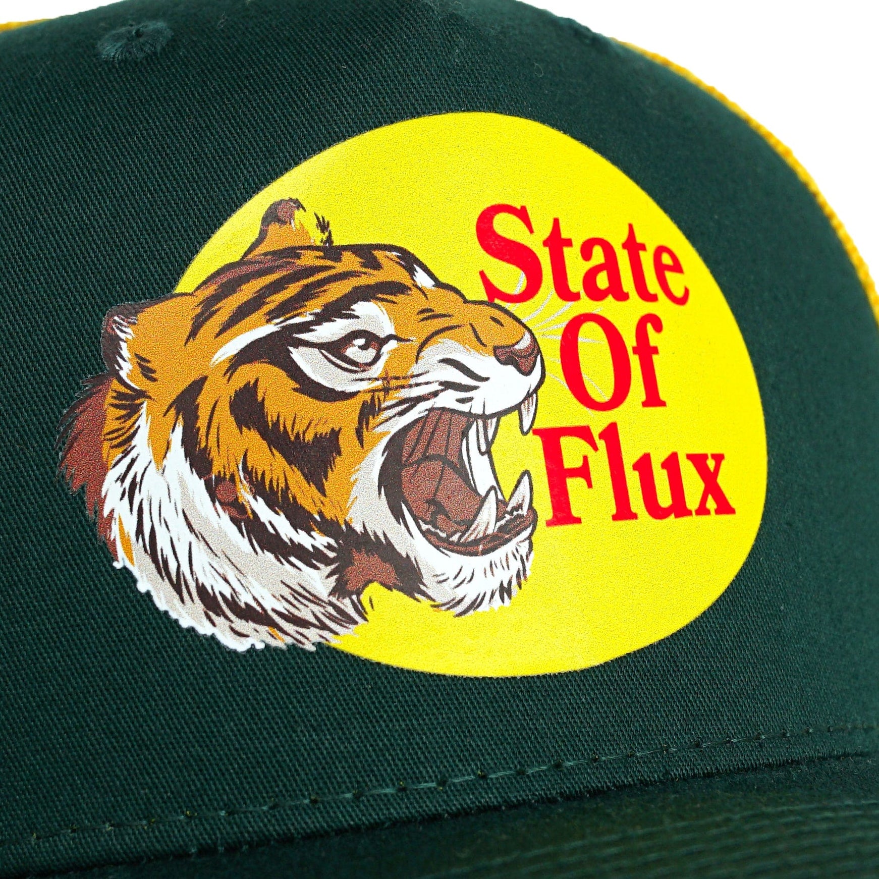 Tiger Pro Trucker Hat in forest green and dandelion