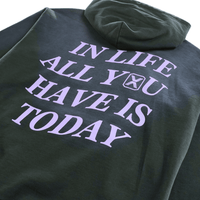 Today Is The Day Hoodie in distressed faded black and lilac - State Of Flux - State Of Flux