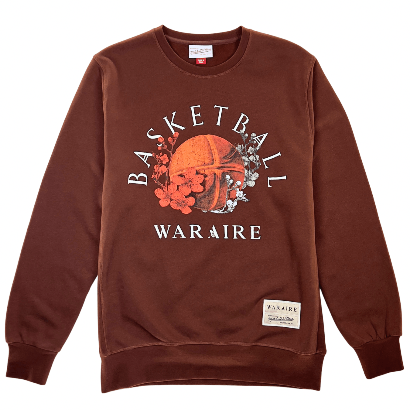 Waraire X Mitchell & Ness Collab Crewneck in russet