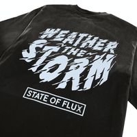 Weather The Storm Tee in weathered black and reflective grey - State Of Flux - State Of Flux