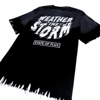 Weather The Storm Tee in weathered black and reflective grey - State Of Flux - State Of Flux