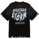 Weather The Storm Tee in weathered black and reflective grey - State Of Flux - State Of Flux