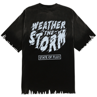 Weather The Storm Tee in weathered black and reflective grey - State Of Flux - State Of Flux