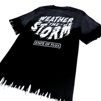 Weather The Storm Tee in weathered black and reflective grey - State Of Flux - State Of Flux