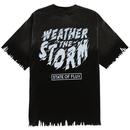 Weather The Storm Tee in weathered black and reflective grey - State Of Flux - State Of Flux