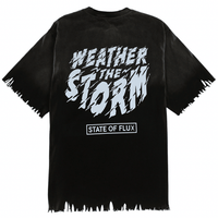 Weather The Storm Tee in weathered black and reflective grey - State Of Flux - State Of Flux