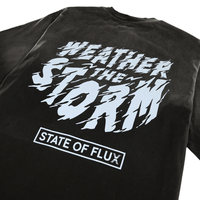 Weather The Storm Tee in weathered black and reflective grey - State Of Flux - State Of Flux
