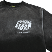 Weather The Storm Tee in weathered black and reflective grey - State Of Flux - State Of Flux
