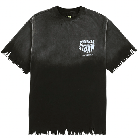 Weather The Storm Tee in weathered black and reflective grey