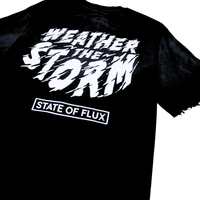 Weather The Storm Tee in weathered black and reflective grey - State Of Flux - State Of Flux