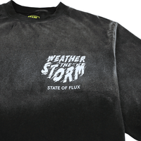 Weather The Storm Tee in weathered black and reflective grey - State Of Flux - State Of Flux