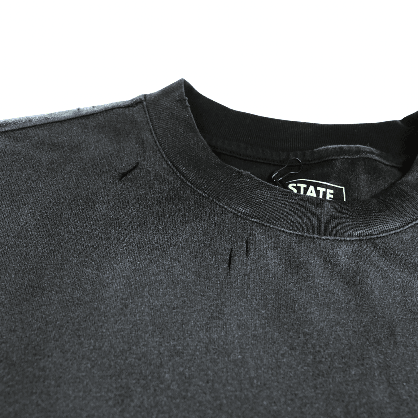 Weather The Storm Tee in weathered black and reflective grey - State Of Flux - State Of Flux