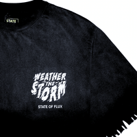 Weather The Storm Tee in weathered black and reflective grey - State Of Flux - State Of Flux