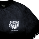 Weather The Storm Tee in weathered black and reflective grey - State Of Flux - State Of Flux