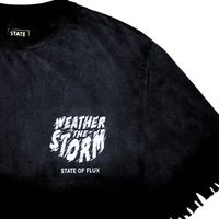 Weather The Storm Tee in weathered black and reflective grey - State Of Flux - State Of Flux