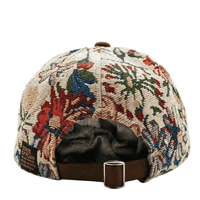 Wildflower Strapback Hat in cream and brown - State Of Flux - State Of Flux