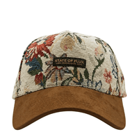 Wildflower Strapback Hat in cream and brown - State Of Flux - State Of Flux