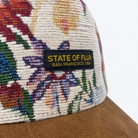 Wildflower Strapback Hat in cream and brown - State Of Flux - State Of Flux