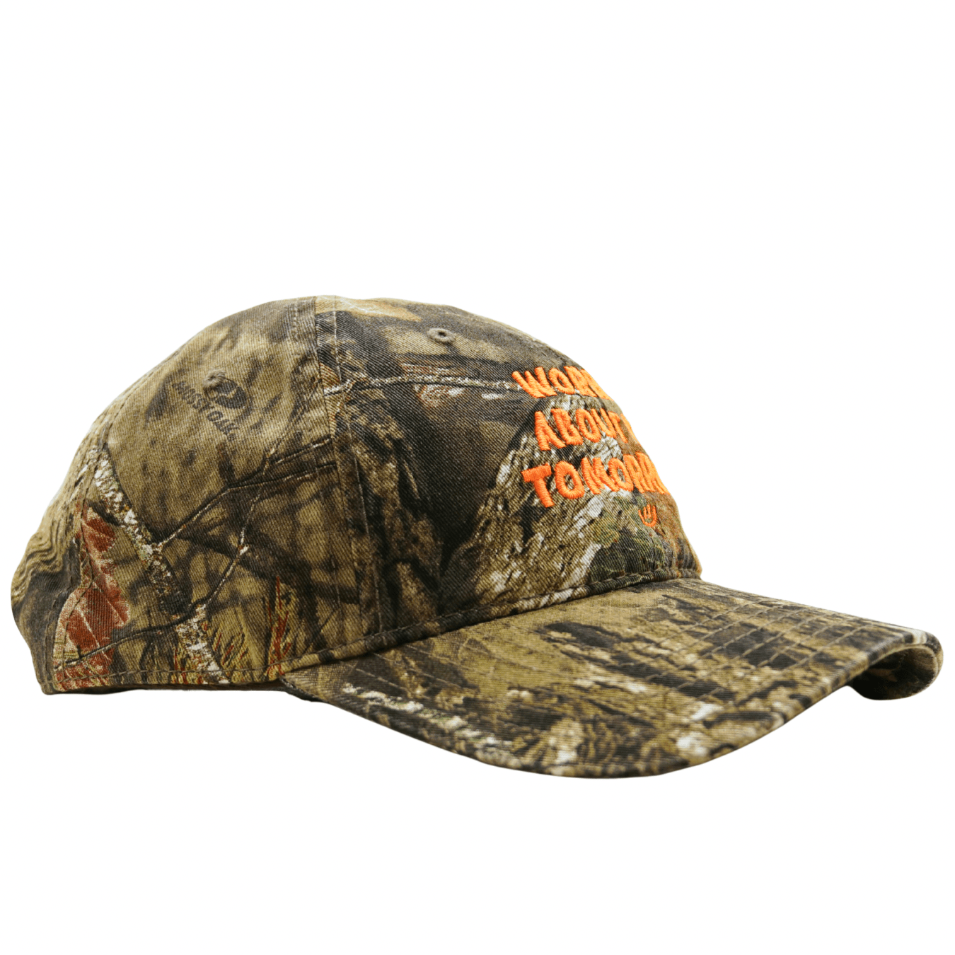 Worry About It Tomorrow Hat in tree camo
