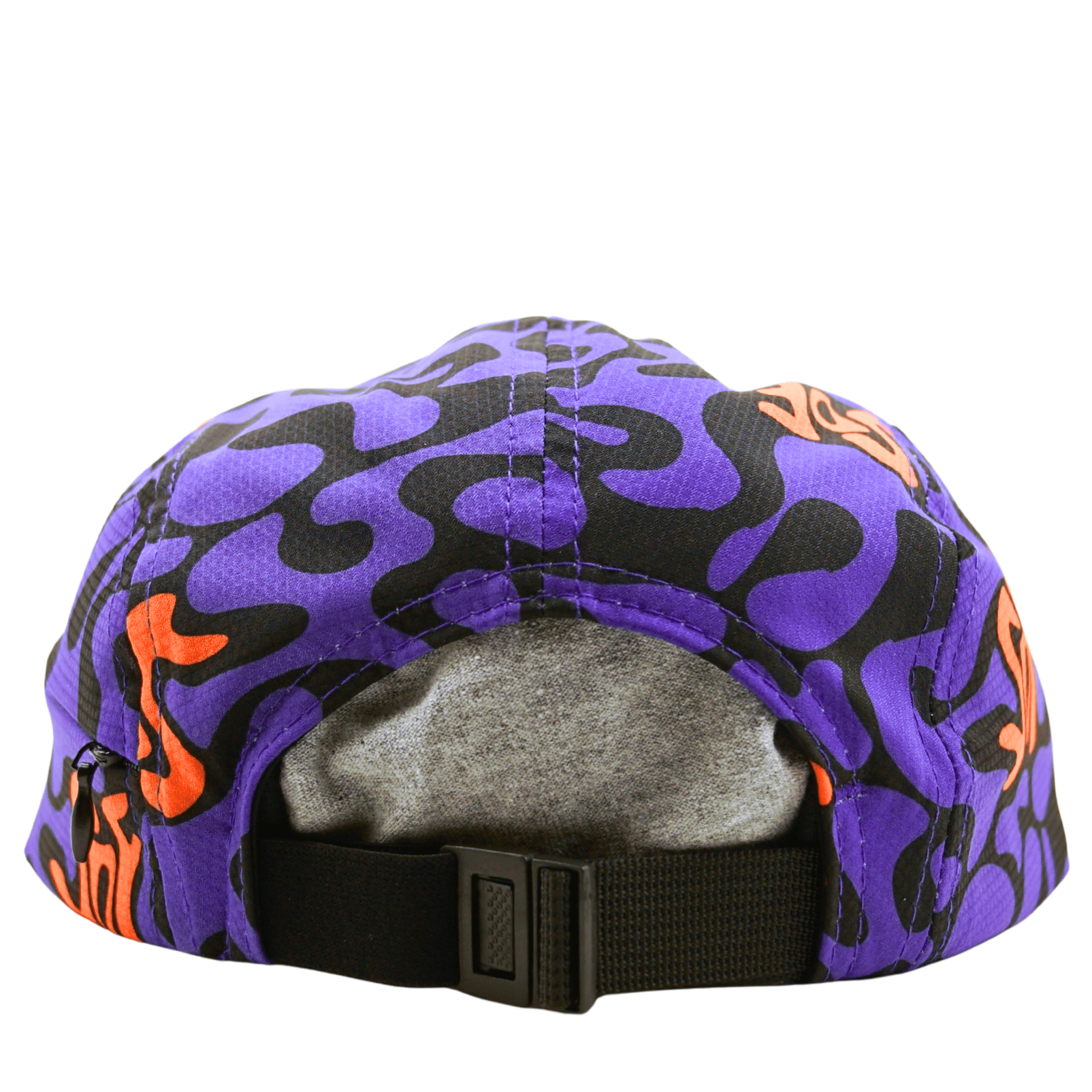 Zippered Psycapdelic 5 - Panel Hat in purple and orange - State Of Flux - State Of Flux