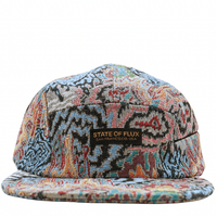 Zippered Surrealism 5 - Panel Hat in grey and maya blue - State Of Flux - State Of Flux