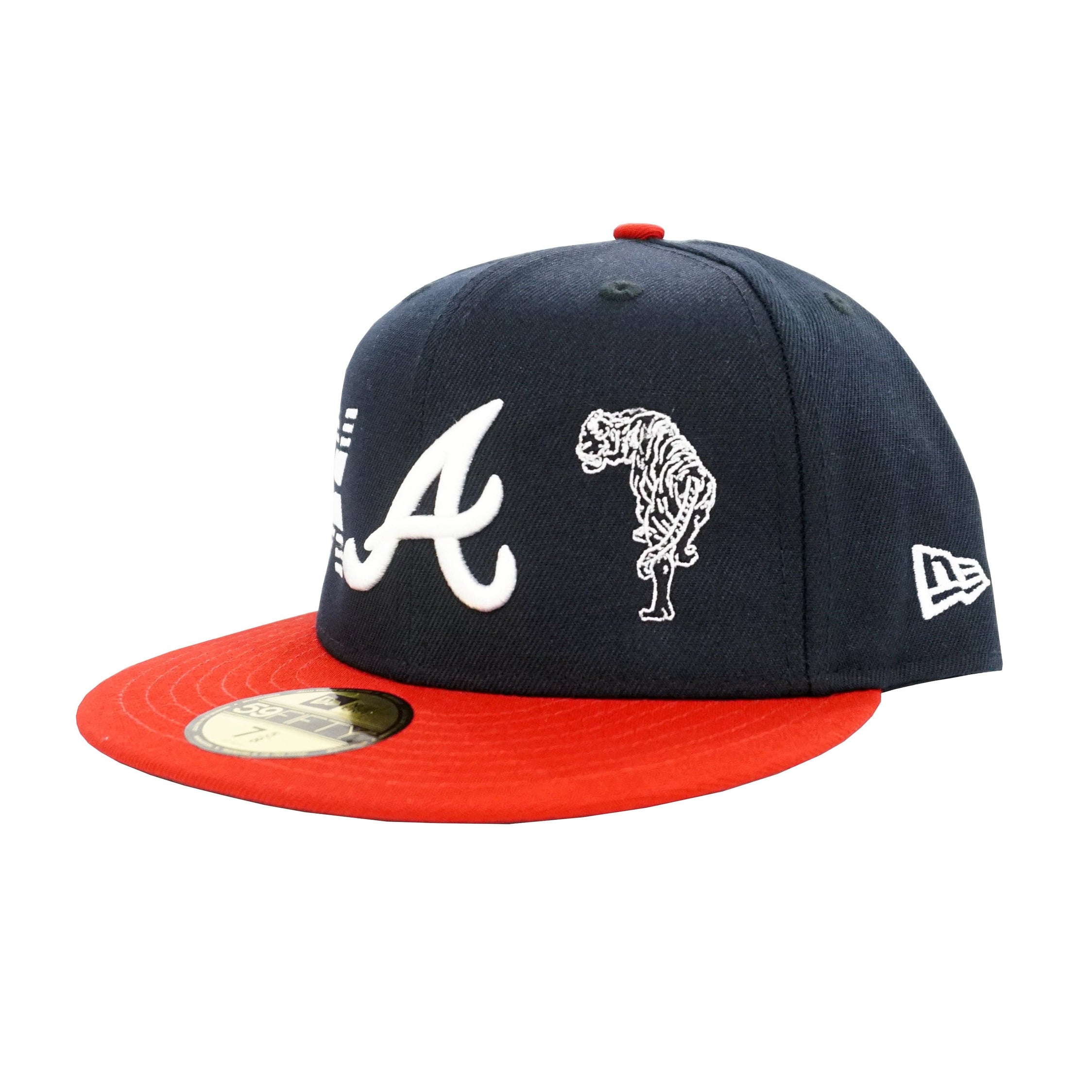 State Of Flux X New Era Atlanta Braves 59Fifty Fitted Hat in navy and red